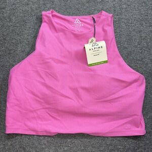 Alpine design women's large crop Rib Tank dragon fruit NWT